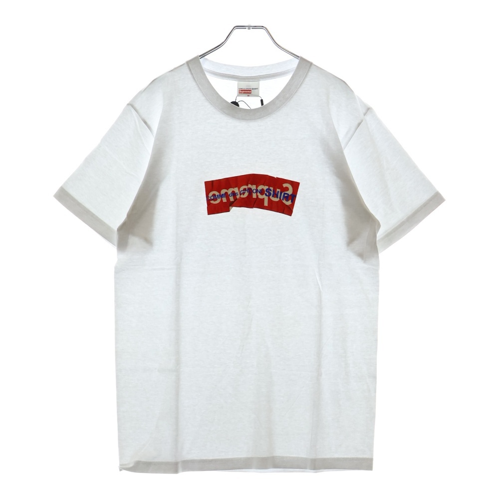 17SS ×COMME des GARCONS SHIRT Box Logo Tee コムデギャルソンシャツ ボックスロゴ クルーネック 半袖Tシャツ カットソー ホワイト/レッド Aランク