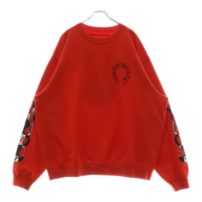 19SS ×MATTYBOY PPO Ketchup SWTSHRT マッティボーイ ケチャップ プリント クルーネックスウェットトレーナー レッド Bランク