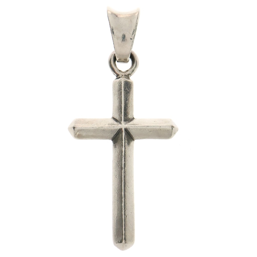 LARGE BAR CROSS PENDANT ラージバー クロスモチーフ ネックレストップ ペンダント シルバー Bランク