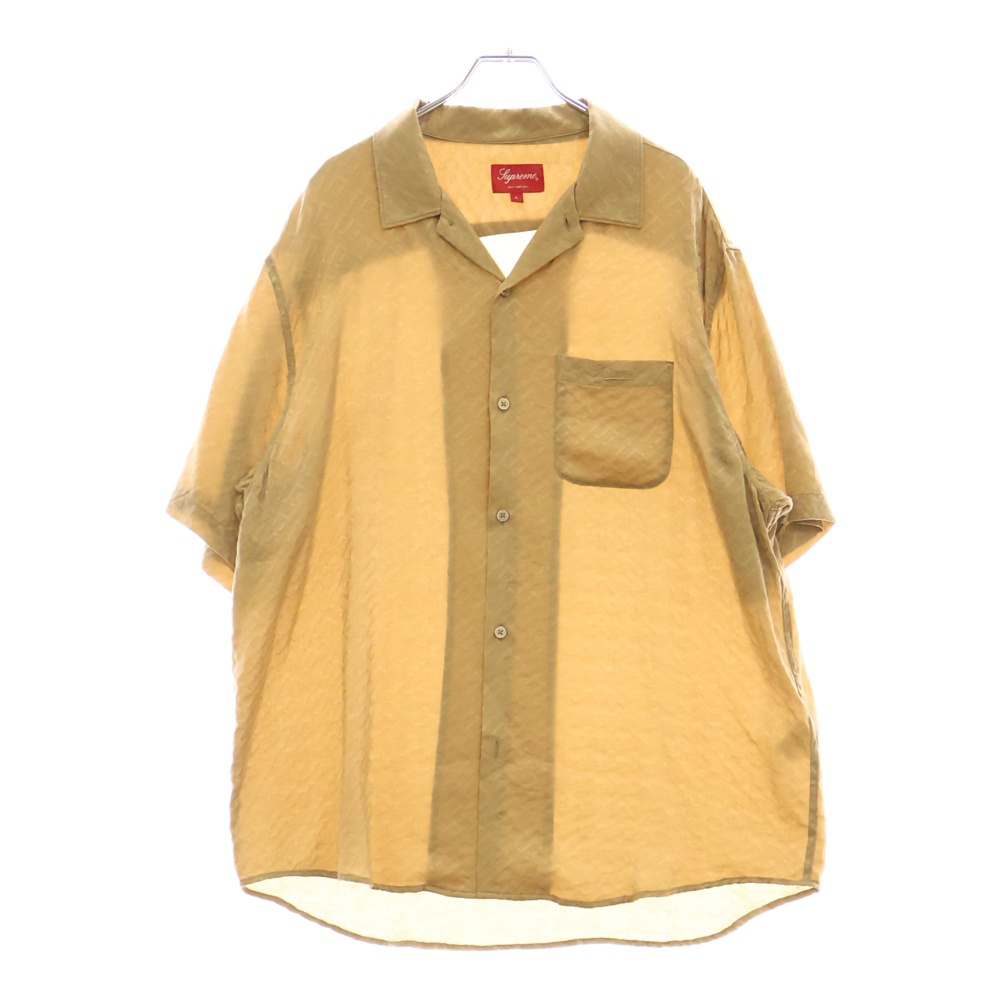 シュプリーム 22SS Tonal Monogram Silk S/S Shirt トーナル