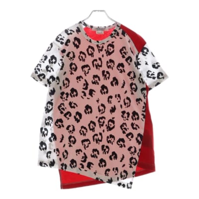 23SS AD2022 Rosie McGuinness ロージー マグギネス 切替 クルーネック 半袖Tシャツ カットソー ホワイト/レッド RK-T010 Bランク