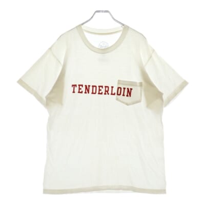 1ポケット ロゴプリント ショートスリーブカットソー 半袖Tシャツ ホワイト Bランク