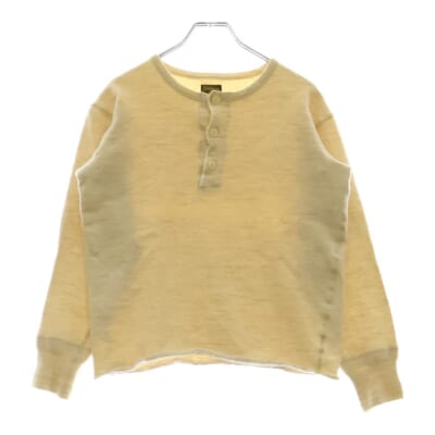 T-HENRY LONG ヘンリーネック コットンロングスリーブカットソー 長袖シャツ ベージュ Bランク