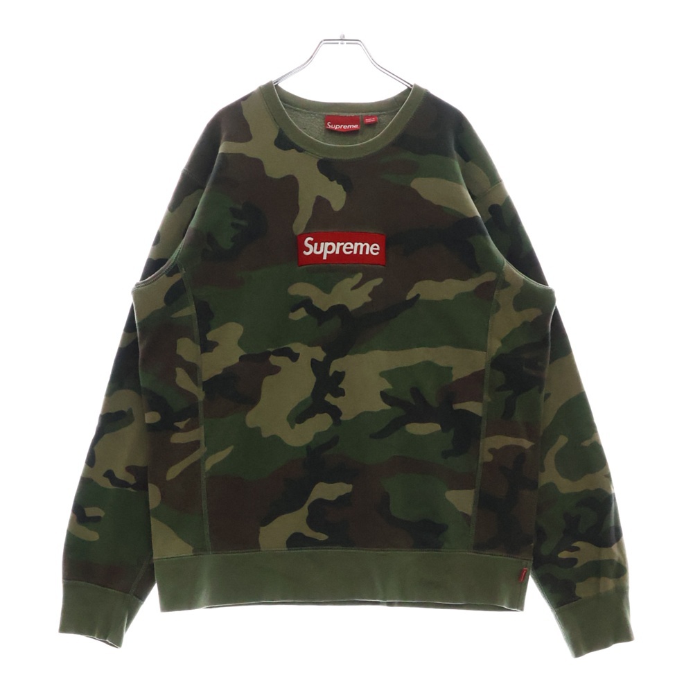 15AW Box Logo Crewneck ボックスロゴ クルーネック スウェットトレーナー カモフラ 迷彩 カーキ Bランク