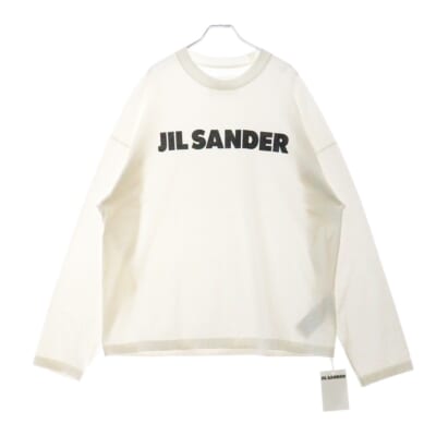 フロントロゴプリント クルーネック ロングスリーブ 長袖Tシャツ カットソー ホワイト J22GC0136 J45148 Sランク