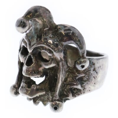 ジョーカー スカルモチーフ リング 指輪 シルバー Bランク