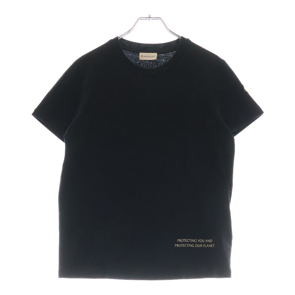 ［新品同様］モンクレール　レディース　ロゴプリントTシャツ　ブラック MONCLER レディース ロゴプリント Tシャツ ブラック（楽天市場