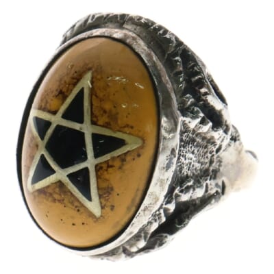 Angel Heart Ring エンジェルハート ゴールドスター ハーレクイン リング 指輪 20.5号 イエロー/シルバー Bランク