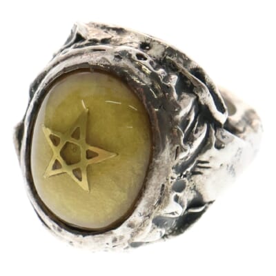 Baby Angel Heart Ring ベイビー エンジェルハート ゴールドスター バルティックアンバー リング 指輪 10.5号 イエロー/シルバー Bランク