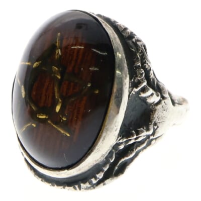 Angel Heart Ring エンジェルハート スティックスター リング 指輪 17.5号 ブラウン/シルバー Bランク