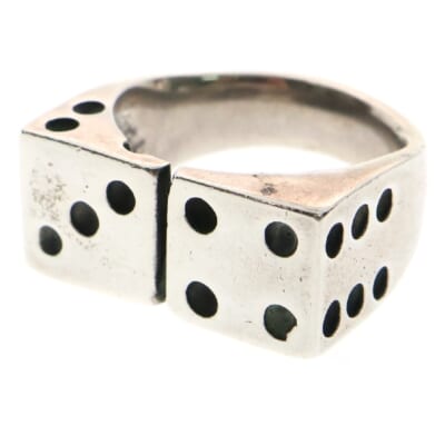 Lucky Seven Ring ラッキーセブン ダイス リング 指輪 19号 シルバー Bランク