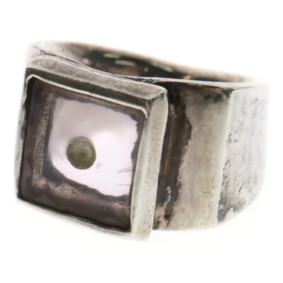 Lucky Dice Ring ラッキー ダイス スクエア リング 指輪 14号 ピンク/シルバー Bランク