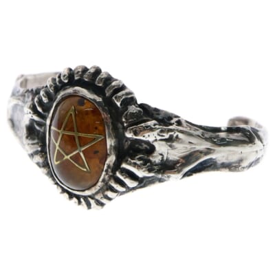 Angel Heart Bracelet エンジェルハート ゴールドスター オリジナルアンバー ブレスレット バングル ブラウン/シルバー Bランク