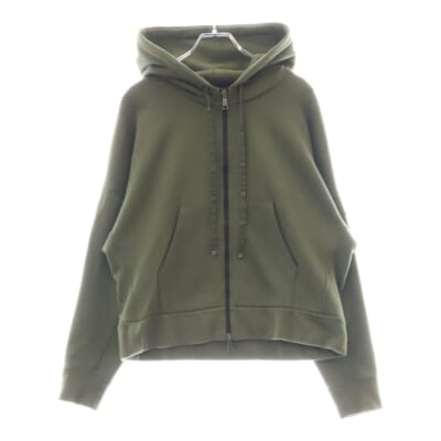 19AW MAGLIA CARDIGAN ロゴテープ ジップアップ スウェット パーカー カーキ E20938460900 V8037 Bランク