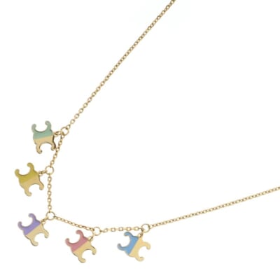 トリオンフ ロゴ チャーム チェーン ネックレス マルチ/ゴールド レディース 461CK6BRE.14ML Aランク