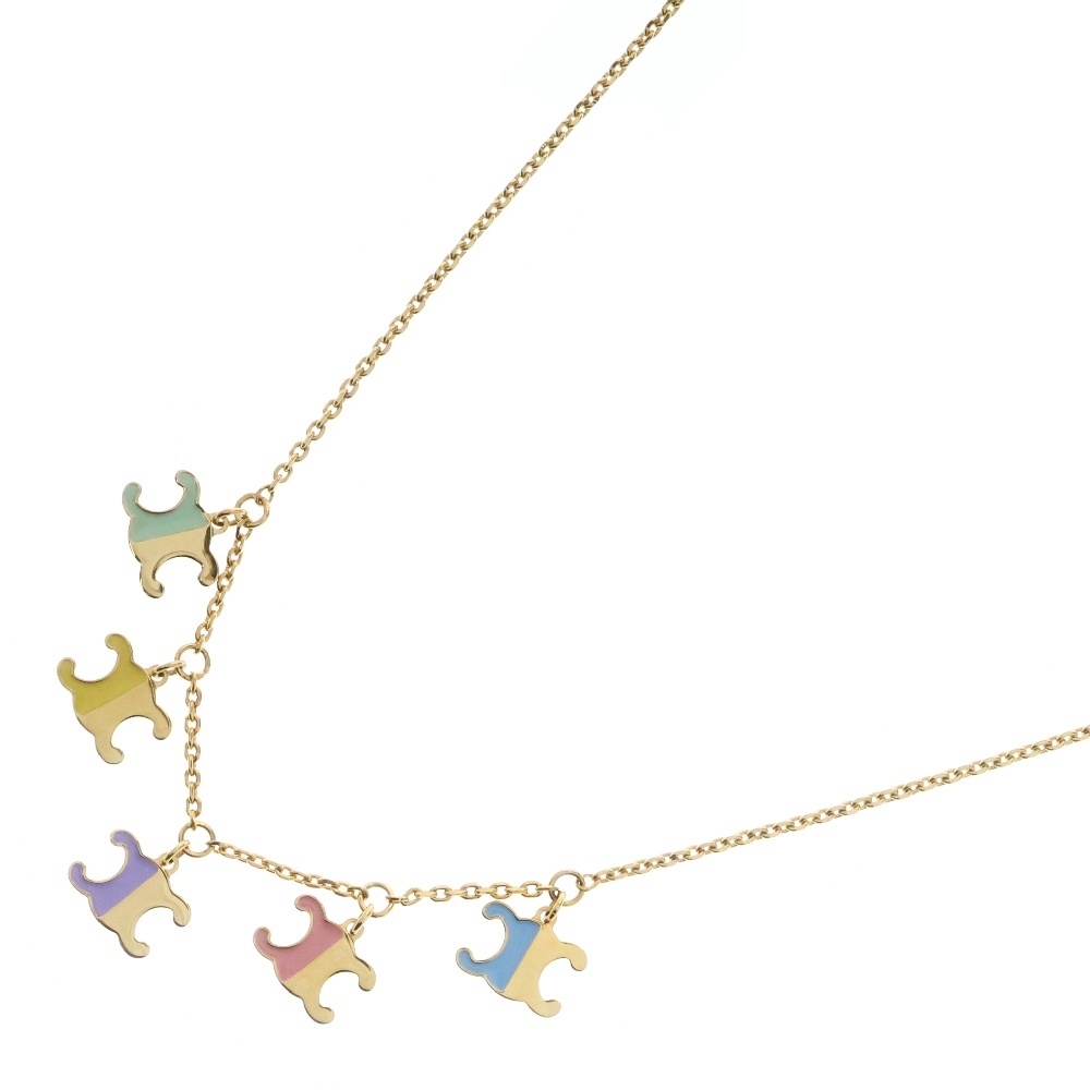トリオンフ ロゴ チャーム チェーン ネックレス マルチ/ゴールド レディース 461CK6BRE.14ML Aランク
