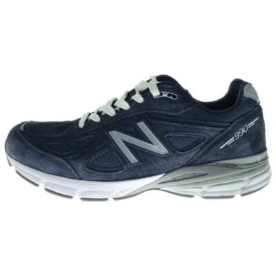 U990NV4 メッシュ切替 スウェード ローカット スニーカー ネイビー US9.5/27.5cm Bランク