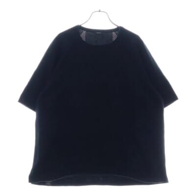メッシュ切替 クルーネック半袖Tシャツ カットソー ブラック 01-22-07-51-070 Bランク