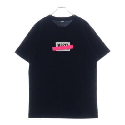 BOX LOGO ボックス ロゴ 反射テープデザイン フロントプリント クルーネック 半袖Tシャツ カットソー ブラック Bランク