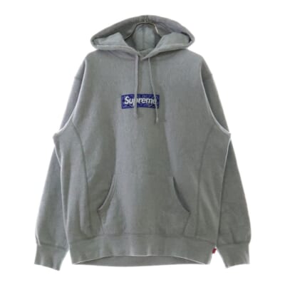 19AW Bandana Box Logo Hooded Sweatshirt バンダナ ボックスロゴ スウェット プルオーバーパーカー グレー Bランク