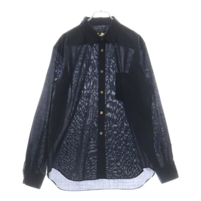 16AW AD2016 フロントポケット フォーマル ストライプ 長袖シャツ ブラック PR-B031 Bランク