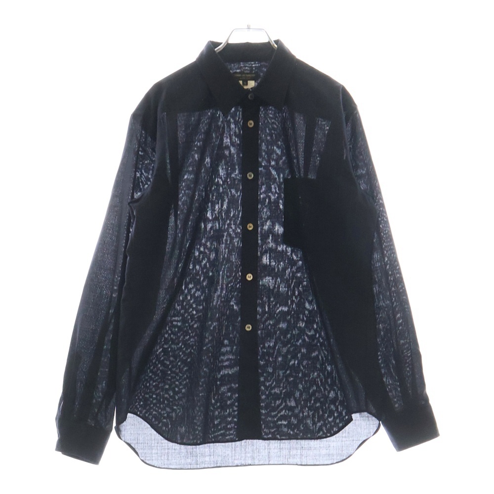 16AW AD2016 フロントポケット フォーマル ストライプ 長袖シャツ ブラック PR-B031 Bランク