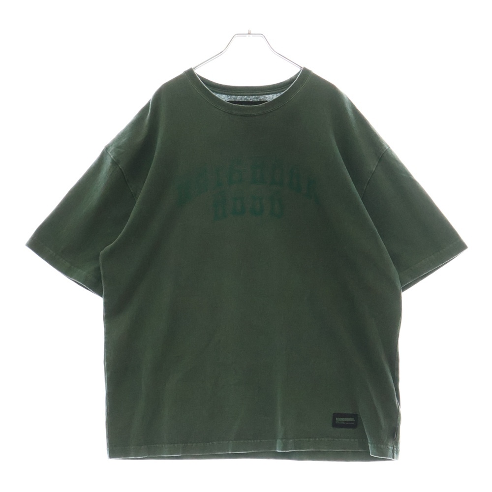 24SS PIGMENT DYE CREWNECK SS ピグメントダイ 胸ロゴプリントTシャツ 半袖クルーネックカットソー グリーン 241UNNH-CSM02 Bランク