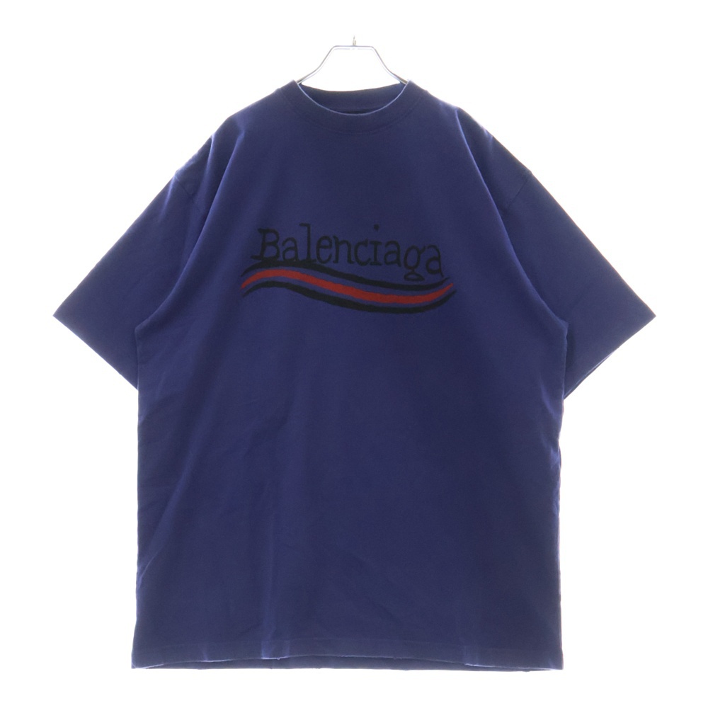 22AW Handwritten Campaign Logo T-Shirt ハンドリトゥン キャンペーン ロゴプリント 半袖Tシャツ カットソー ブルー 641675 TNVE7 Aランク