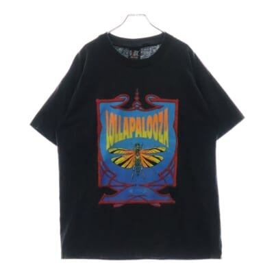 90S VINTAGE LOLLAPALOOZA 1992 BLACK GIANT ヴィンテージ USA製 ロラパルーザ 両面プリント 半袖Tシャツ カットソー ブラック Bランク