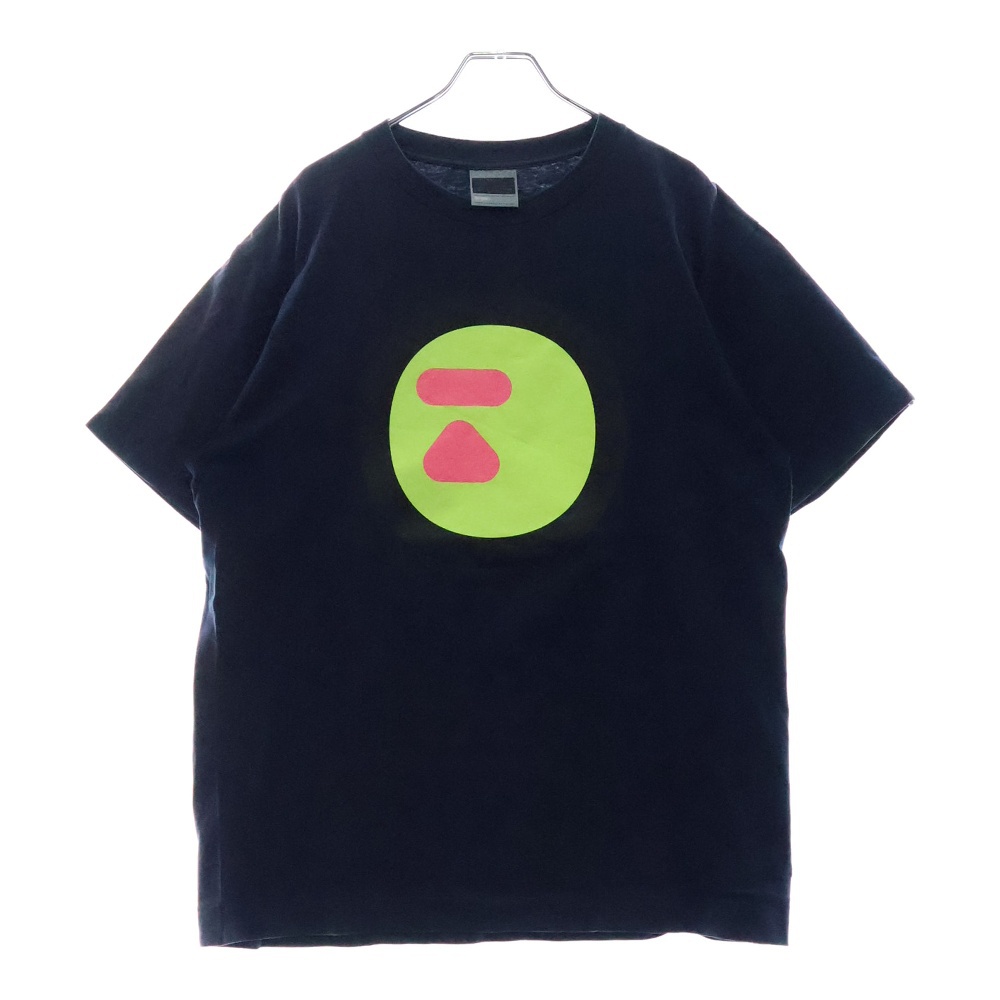 90S VINTAGE 初期 フロントプリント クルーネック 半袖Tシャツ カットソー ネイビー Bランク