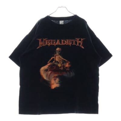 00s MEGADETH THE WORLD NEEDS A HERO ザワールドニーズアヒーロー 両面プリント クルーネック半袖Tシャツ カットソー ブラック Bランク