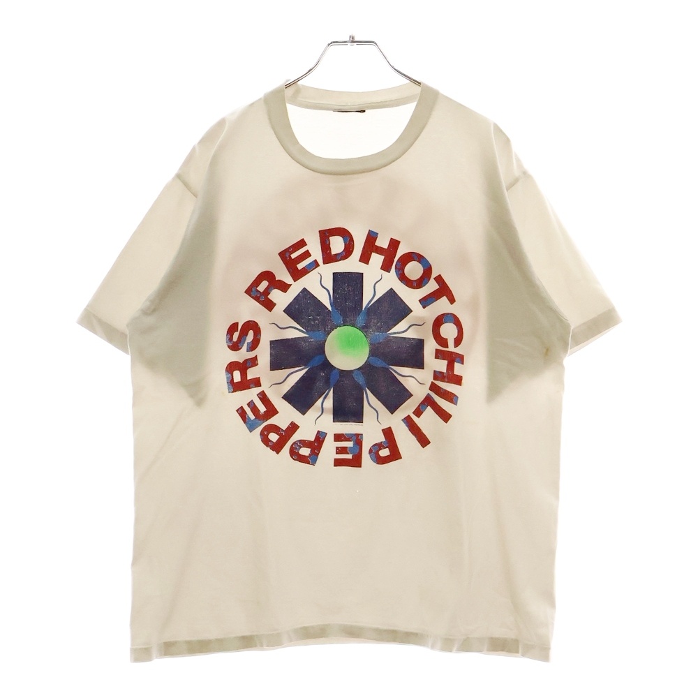 90s VINTAGE RED HOT CHILI PEPPERS SPERM LOGO ヴィンテージ レッド ホット チリ ペッパーズ スペルマ 両面ロゴプリント クルーネック 半袖Tシャツ ホワイト Cランク