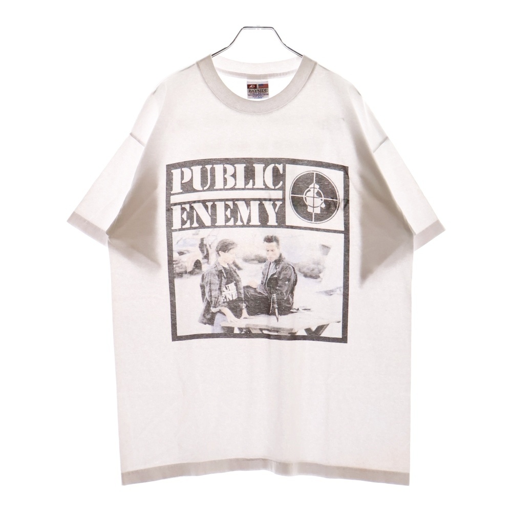 90s VINTAGE PUBLICENEMY TERMINATOR 2 ヴィンテージ パブリック エネミー ターミネーター フォトプリント クルーネック 半袖Tシャツカットソー ホワイト Cランク