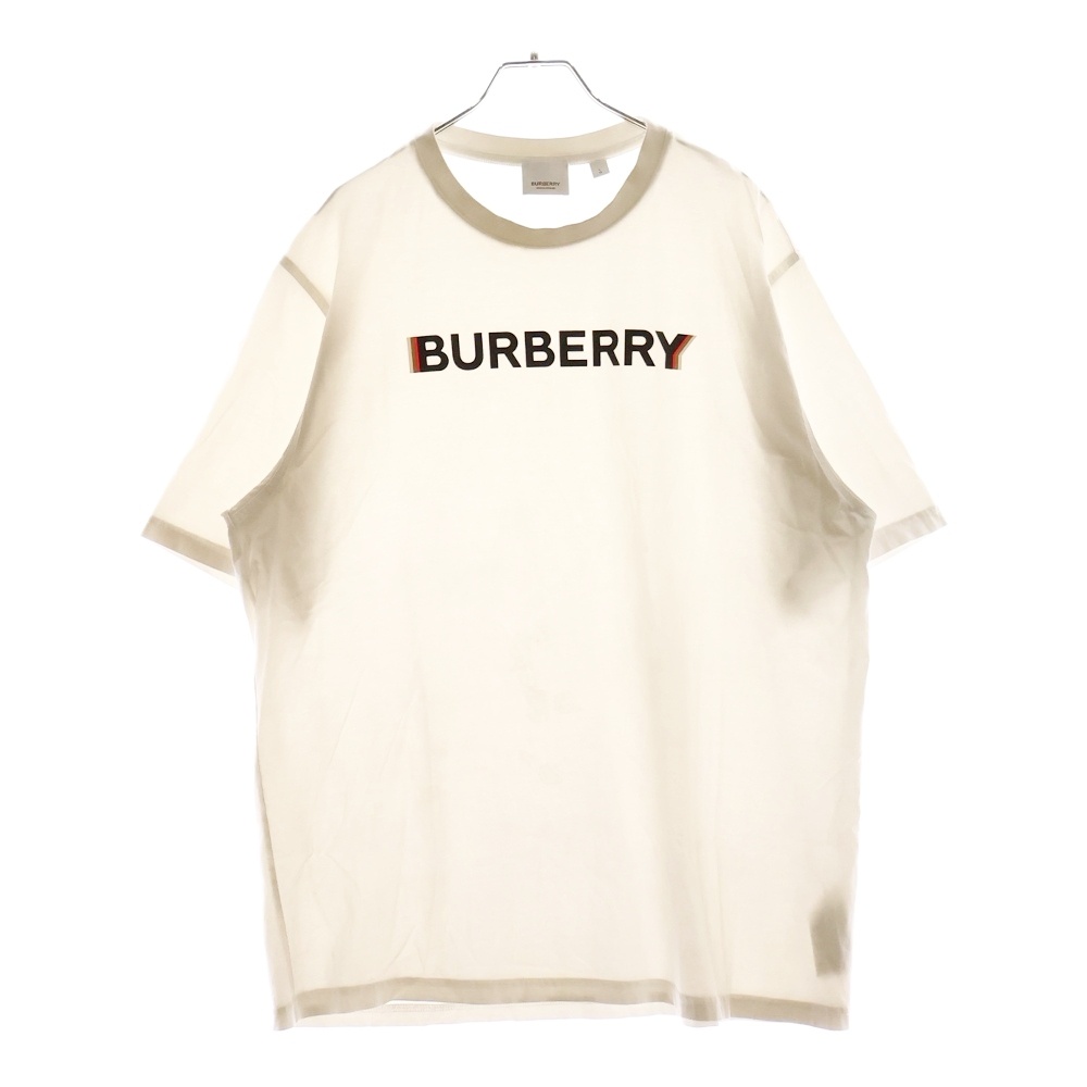 ロゴプリント クルーネック 半袖Tシャツ カットソー ホワイト 8053009 Bランク