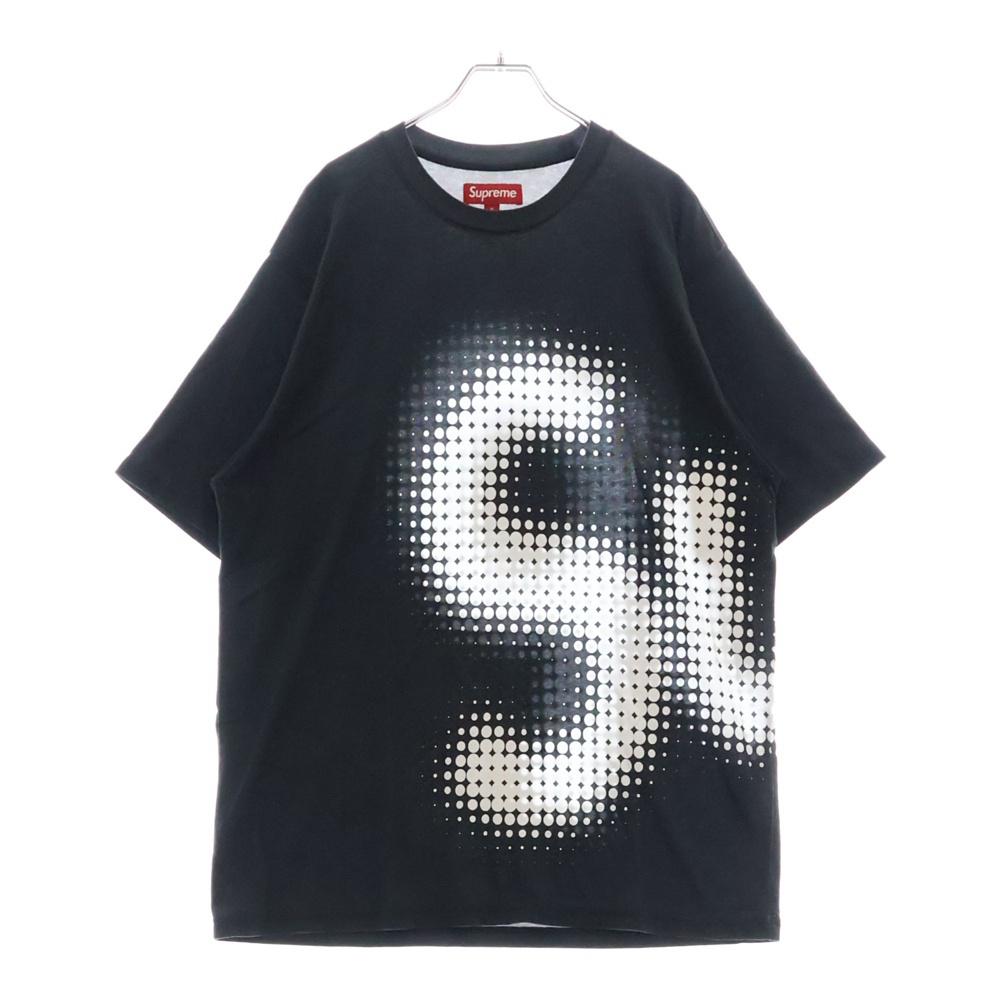 24SS Halftone S/S TOP Tee フロントプリント半袖Tシャツ ブラック Bランク