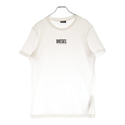 T-DIEGOS-SAMLL LOGO スモールロゴ プリント クルーネック 半袖Tシャツ カットソー ホワイト A02365 Bランク