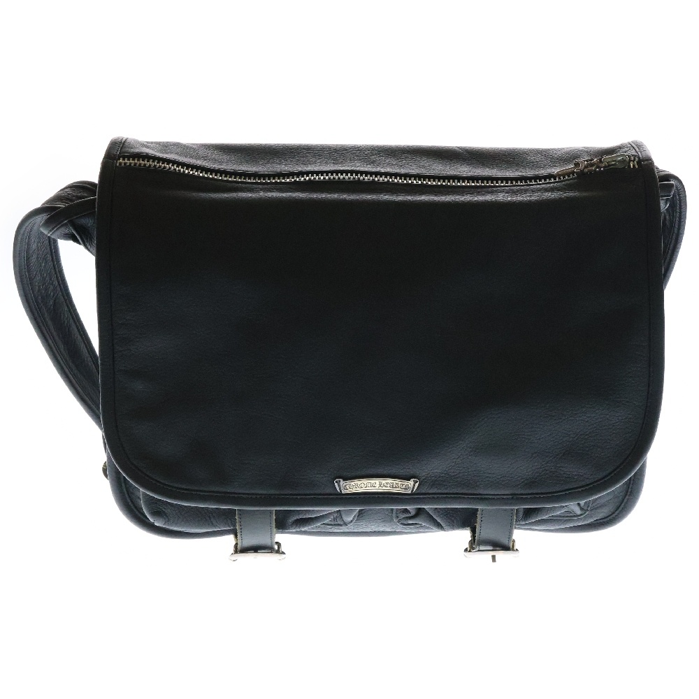 SHOULDER BAG-SM ガンスリンガーストラップレザーショルダーバッグ ブラック/シルバー Bランク