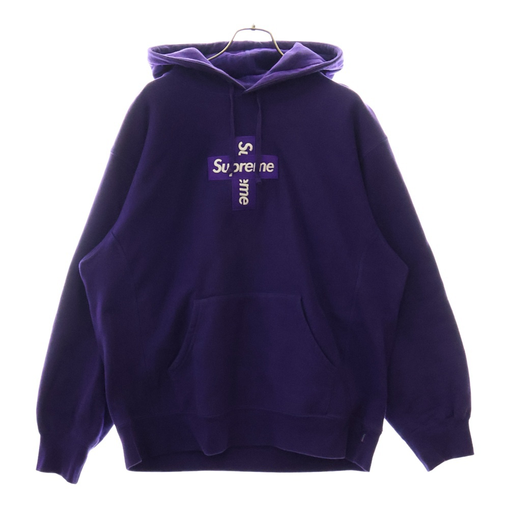 20AW Cross Box Logo Hooded Sweatshirt クロスボックスロゴスウェット プルオーバーパーカー パープル Bランク