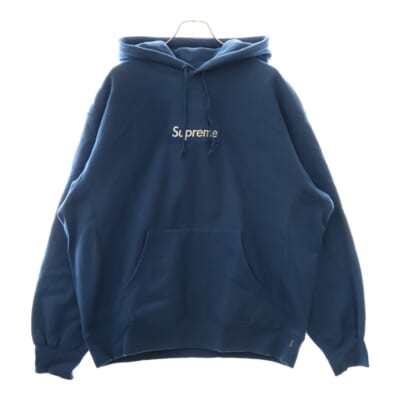 23AW BOX LOGO HOODED SWEATSHIRT ボックスロゴ スウェット パーカー ブルー Bランク