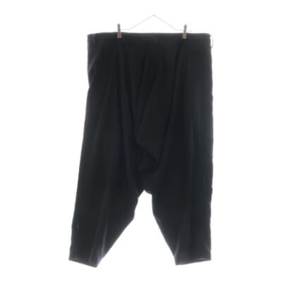 23AW GABARDINE Y-SIDE GUSSET DRAPED PANTS 脇マチ付ドレープP ブラック HJ-P22-100 Aランク