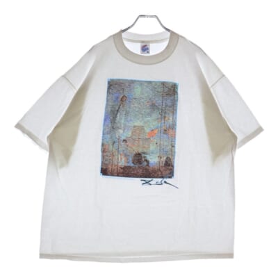 90S VINTAGE SALVADOR DALI ヴィンテージ サルバドール ダリ コロンブス アート プリント クルーネック 半袖Tシャツ カットソー ホワイト Bランク