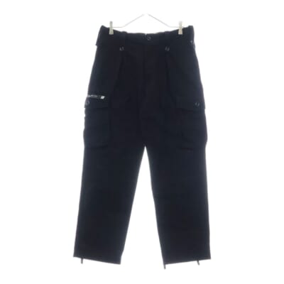 23AW COTTON. TWILL TROUSERS コットン ツイル カーゴ トラウザーズ ロングパンツ ブラック 232WVDT-PTM06 Bランク