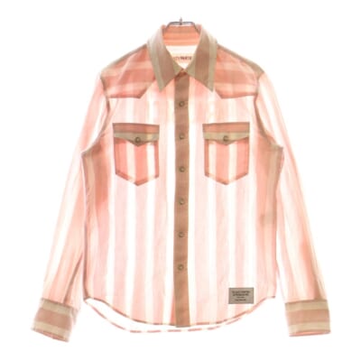 12SS バックロゴプリント ロングスリーブシャツ 長袖シャツ ピンク 12SS-WES-02 Cランク