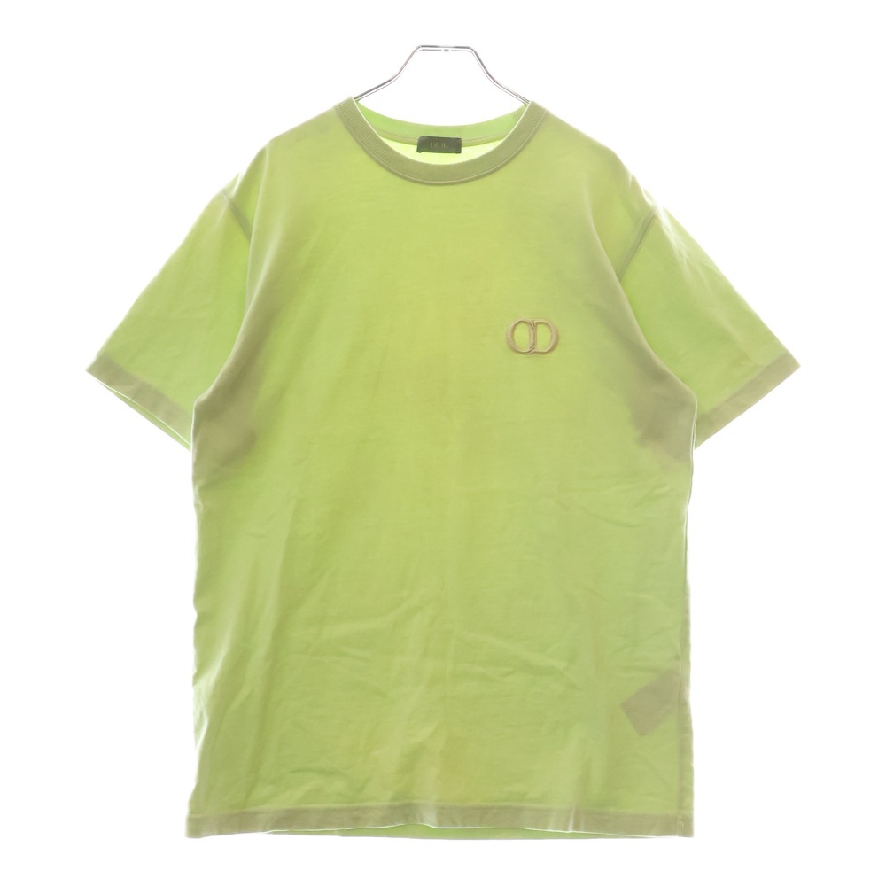 CD ICON CDアイコン ロゴ刺繍 クルーネック 半袖Tシャツ カットソー ライトグリーン 943J605A0554 Bランク