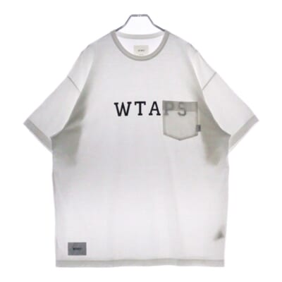 23SS DESIGN 01 SS TEE ポケット付 ロゴプリント半袖Tシャツ カットソー ホワイト 231ATDT-CSM13 Bランク