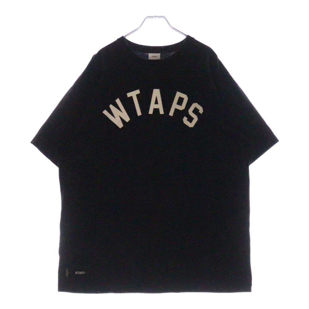 フロントロゴプリント半袖Tシャツ カットソー ブラック Bランク