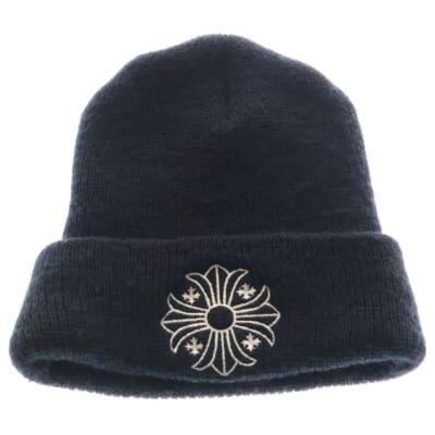 WOOL WATCH CAP CHプラス刺繍ウールビーニー ニットキャップ ブラック Bランク