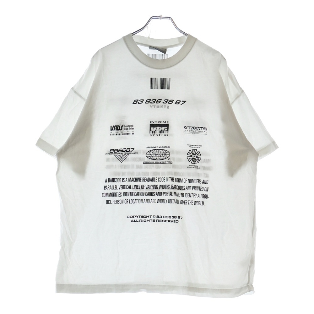 ALL RIGHTS RESERVED T-SHIRT フロントロゴプリント半袖Tシャツ VL12TR200W ホワイト Bランク