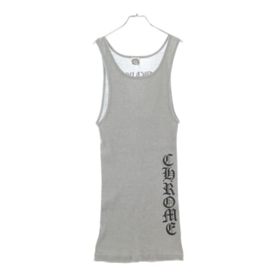 OLD FUCK YOU TANK TOP ファックユープリント リブタンクトップ ノースリーブカットソー グレー Bランク