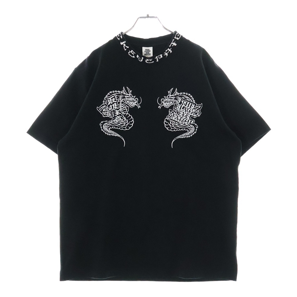 【A/X】ロゴパッチ 半袖 Tシャツ ブラック / 送料無料 EVOTEX 快適テックTシャツ BOXロゴ 半袖 ブラック×ゴールド E-006